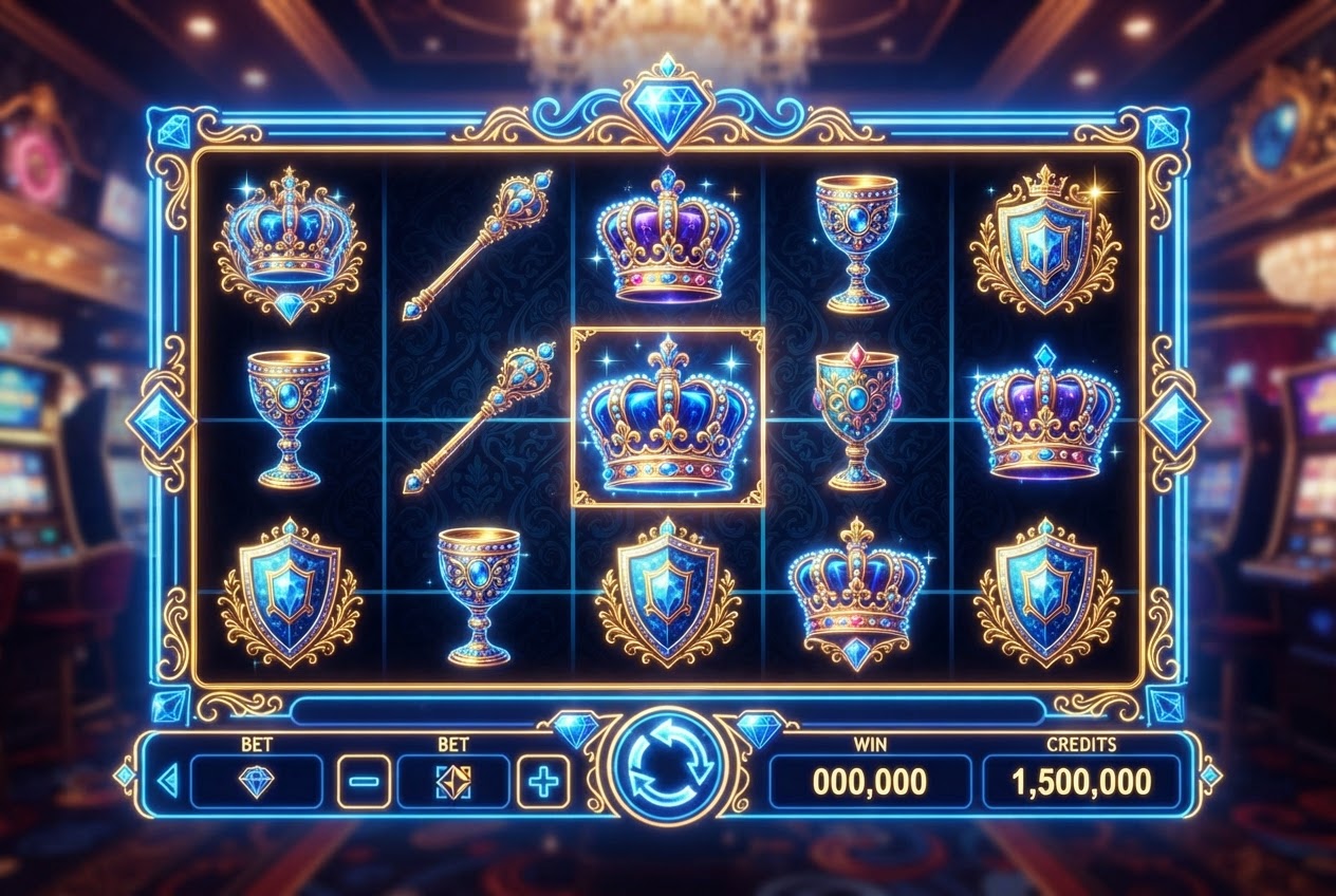 Crown Reels — preview of the virtual arcade game with 5 glowing reels